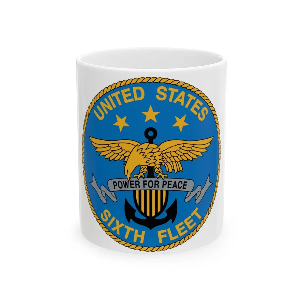 United States Sixth Fleet (U.S. Navy) White Coffee Mug-11oz-Go Mug Yourself