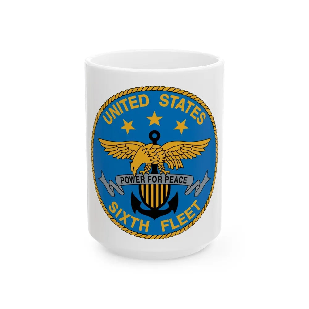 United States Sixth Fleet (U.S. Navy) White Coffee Mug-15oz-Go Mug Yourself