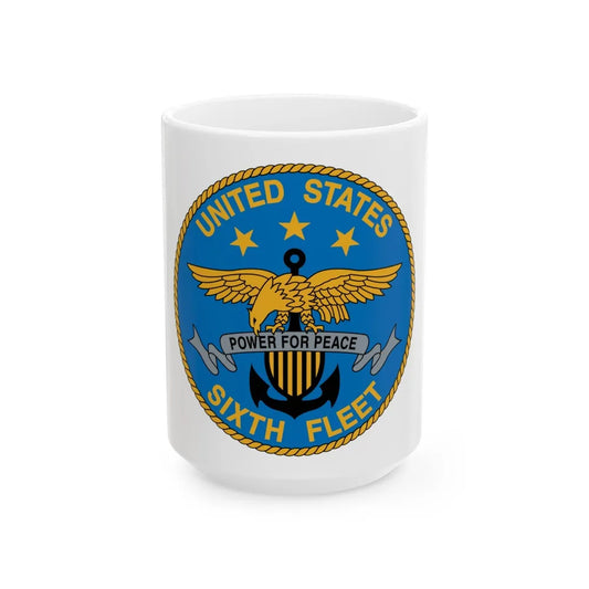 United States Sixth Fleet (U.S. Navy) White Coffee Mug-15oz-Go Mug Yourself