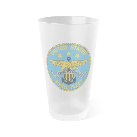 United States Sixth Fleet (U.S. Navy) Frosted Pint Glass 16oz Default Title - Go Mug Yourself