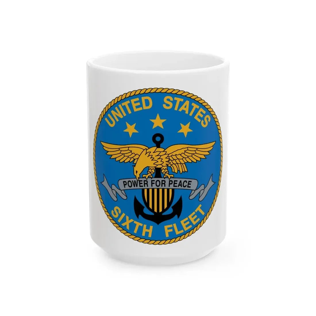 United States Sixth Fleet (U.S. Navy) White Coffee Mug 15oz - Go Mug Yourself