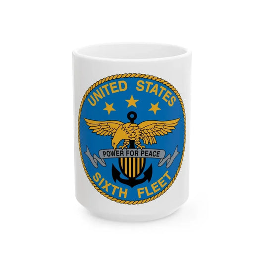 United States Sixth Fleet (U.S. Navy) White Coffee Mug 15oz - Go Mug Yourself