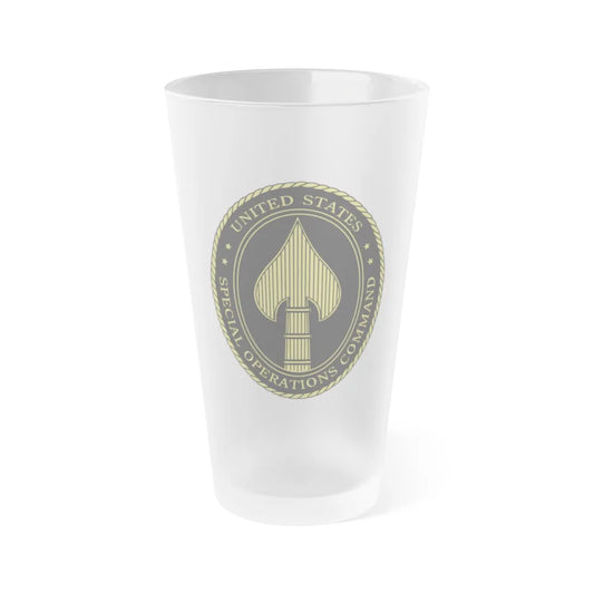 United States Special Operations Command Insignia - Frosted Pint Glass 16oz-16oz-Frosted-Go Mug Yourself