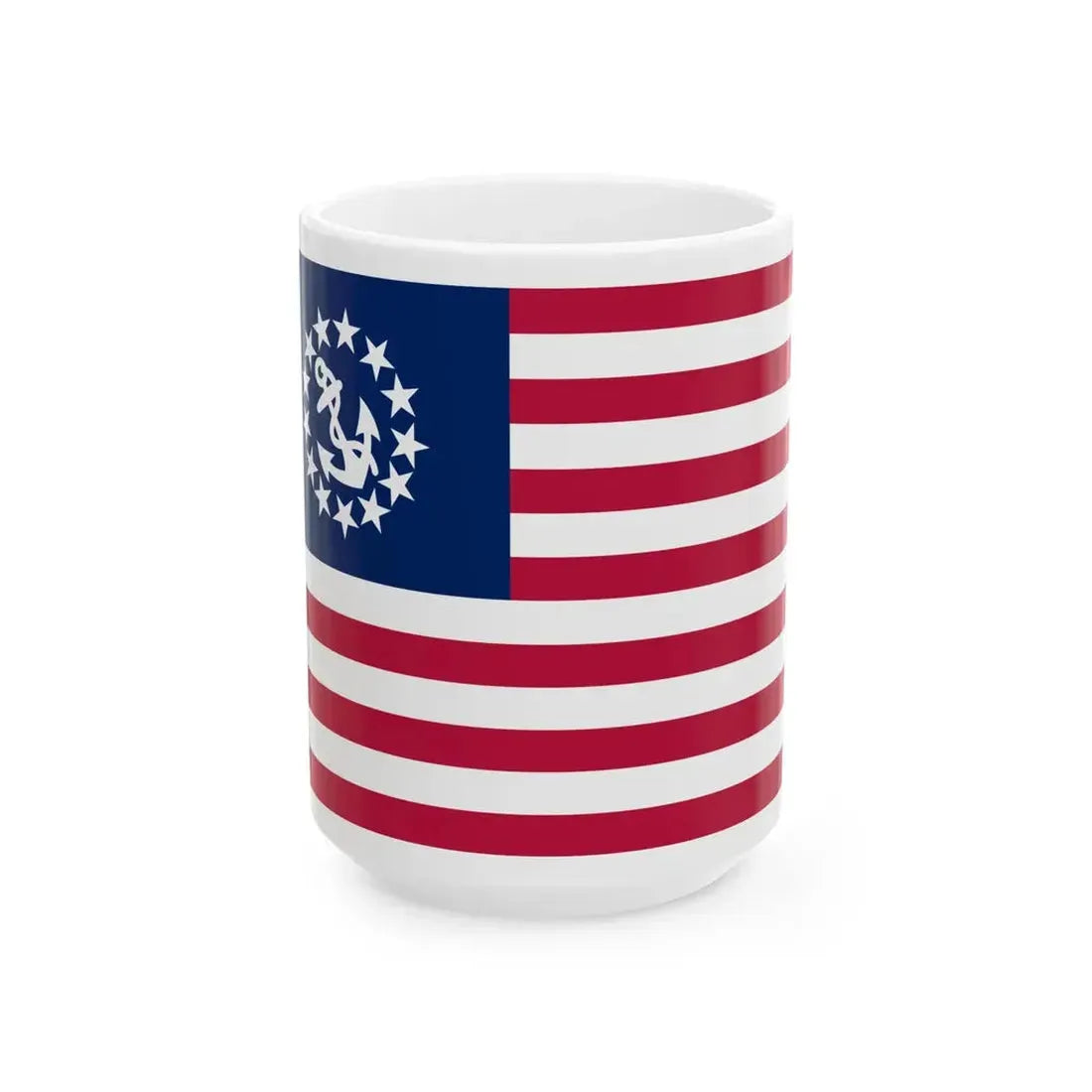 United States yacht flag (United States) White Coffee Mug 15oz - Go Mug Yourself