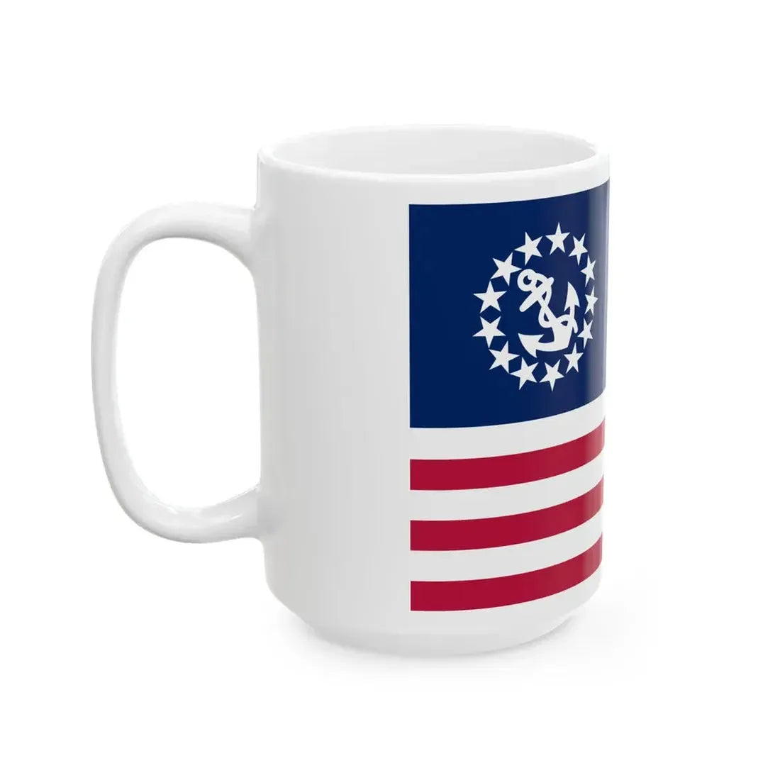 United States yacht flag (United States) White Coffee Mug - Go Mug Yourself