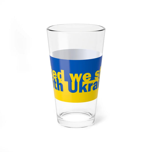 United we stand with Ukraine banner (Ukraine) Pint Glass 16oz 16oz - Go Mug Yourself