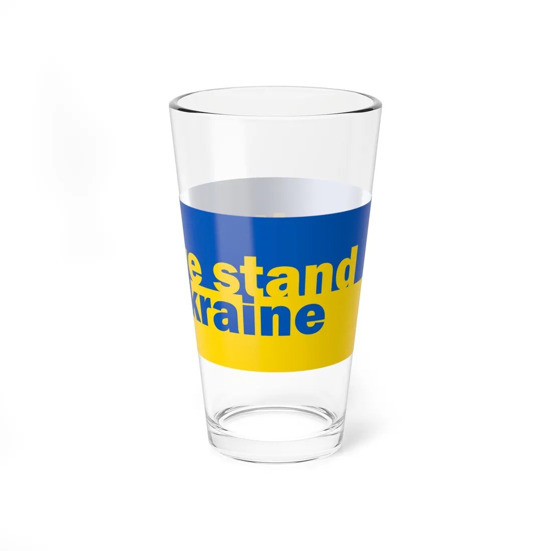 United we stand with Ukraine banner (Ukraine) Pint Glass 16oz - Go Mug Yourself