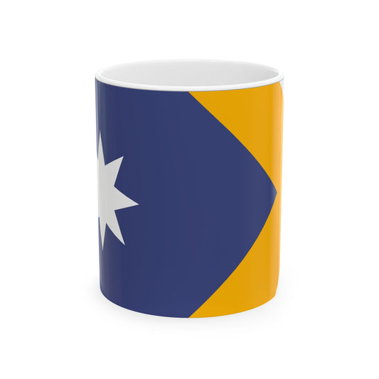 Unity Flag Outlined (Australia) White Coffee Mug-11oz-Go Mug Yourself