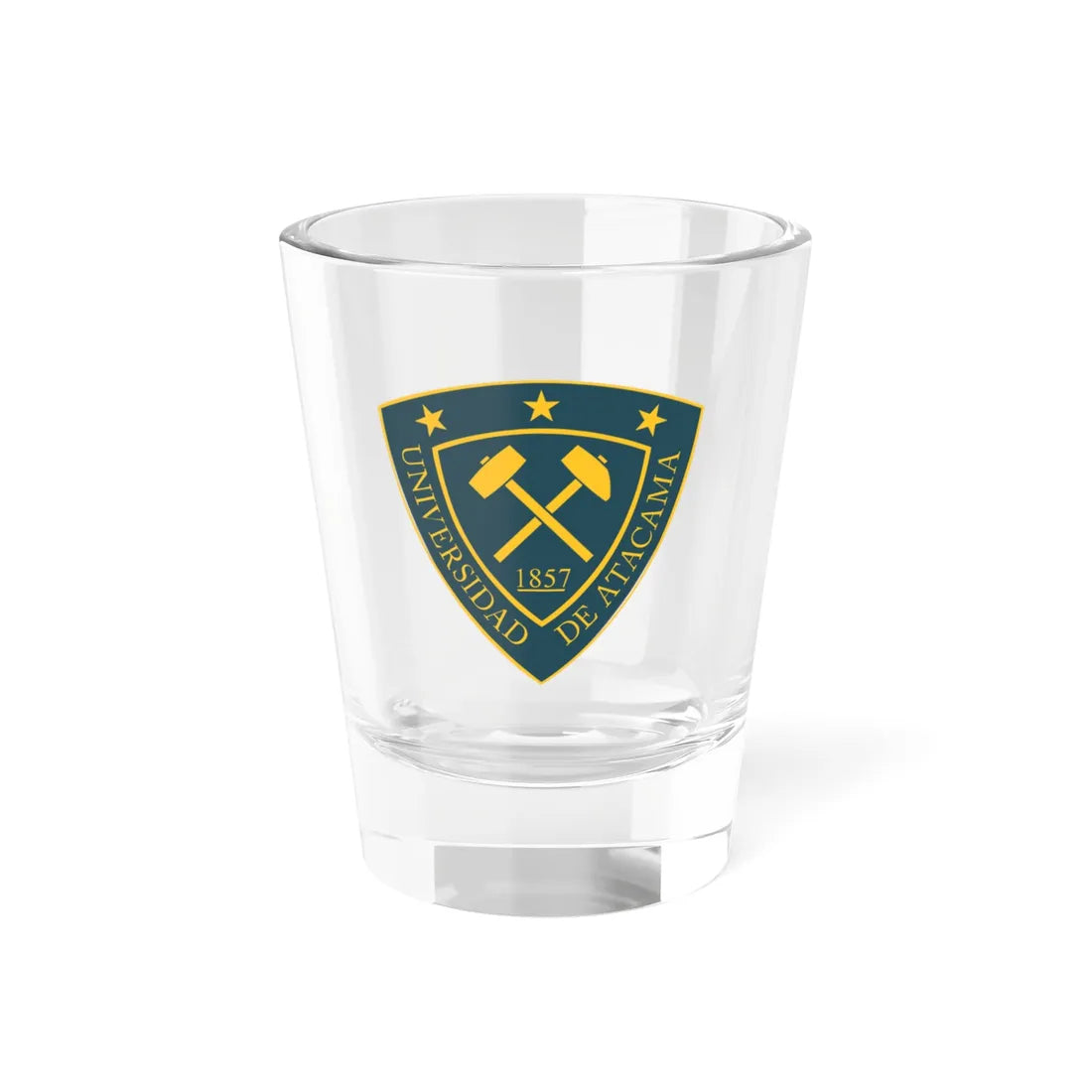 Universidad de Atacama escudo 2010 (Chile) (Coat of Arms) Shot Glass 1.5oz 1.5oz - Go Mug Yourself