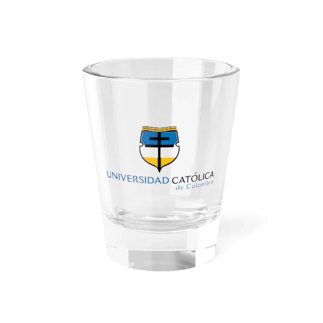 University Católica of Colombia logo (Colombia) (Coat of Arms) Shot Glass 1.5oz 1.5oz - Go Mug Yourself