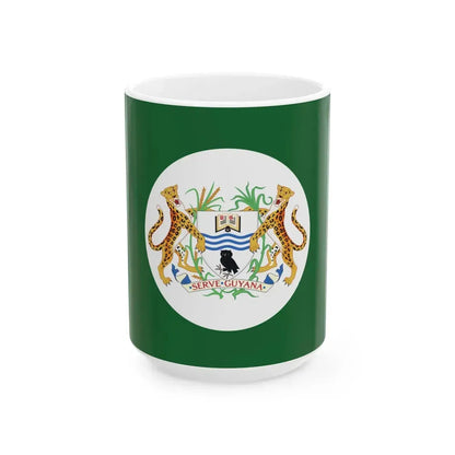 University of Guyana flag (Guyana) White Coffee Mug 15oz - Go Mug Yourself