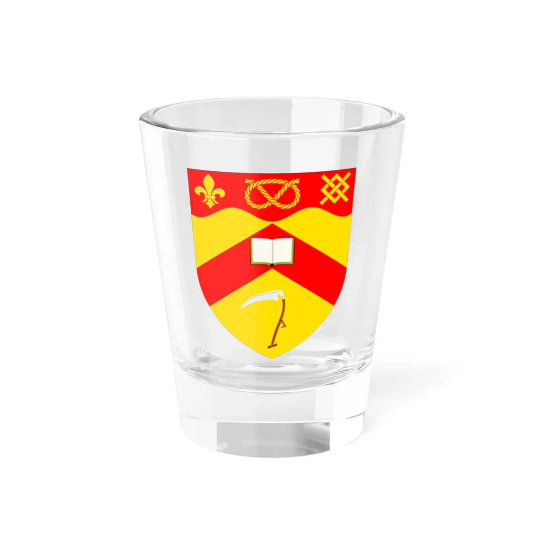 University of Keele arms (United Kingdom) (Coat of Arms) Shot Glass 1.5oz 1.5oz - Go Mug Yourself