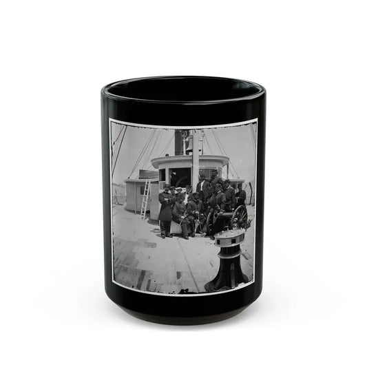 Unknown Location. Officers Of The U.S.S. Philadelphia Before Pilot-House (U.S. Civil War) Black Coffee Mug 15oz - Go Mug Yourself