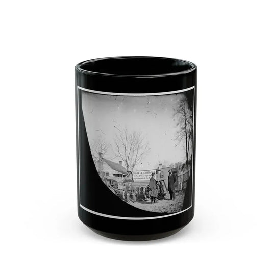 Unknown Location. Wagons And Camera Of Sam A. Cooley, U.S. Photographer, Department Of The South (U.S. Civil War) Black Coffee Mug 15oz - Go Mug Yourself