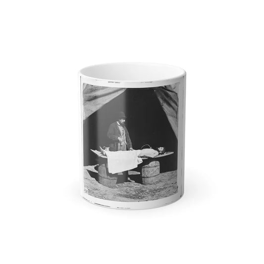Unknown Location. Embalming Surgeon at Work on Soldier's Body (U.S. Civil War) Color Changing Coffee Mug 11oz-11oz-Go Mug Yourself