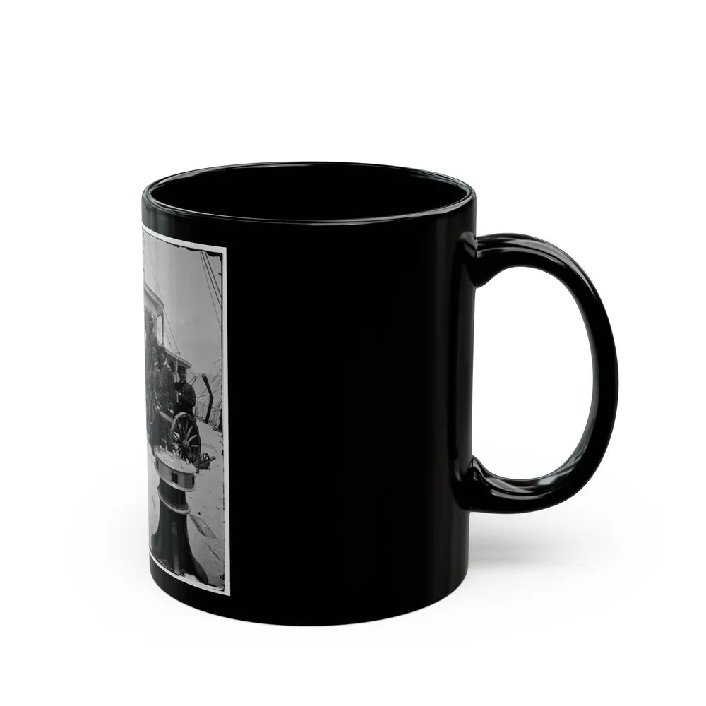 Unknown Location. Officers Of The U.S.S. Philadelphia Before Pilot-House (U.S. Civil War) Black Coffee Mug-Go Mug Yourself