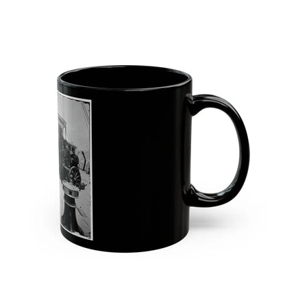 Unknown Location. Officers Of The U.S.S. Philadelphia Before Pilot-House (U.S. Civil War) Black Coffee Mug-Go Mug Yourself