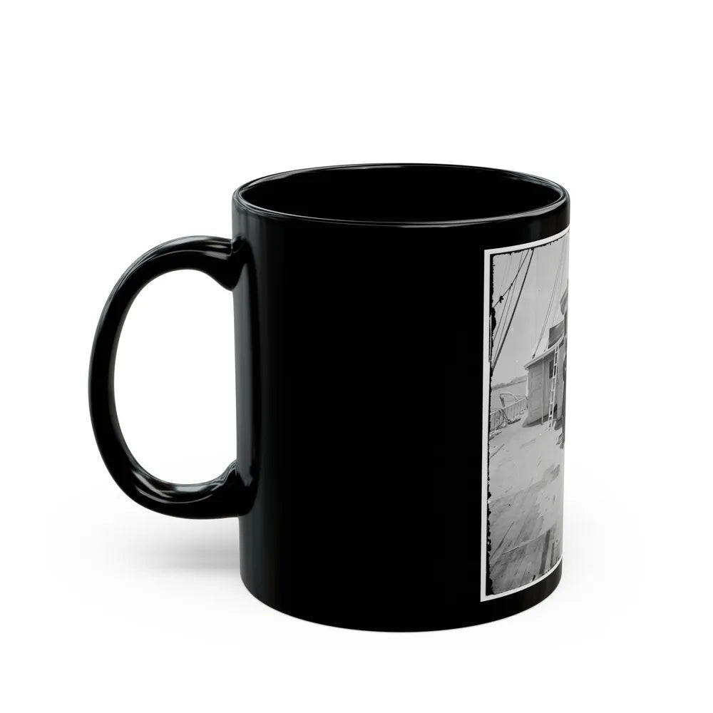 Unknown Location. Officers Of The U.S.S. Philadelphia Before Pilot-House (U.S. Civil War) Black Coffee Mug-Go Mug Yourself