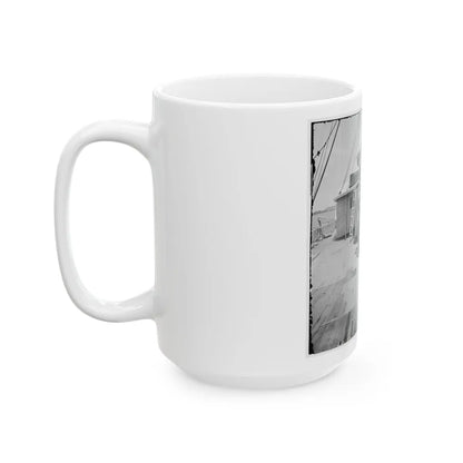 Unknown Location. Officers Of The U.S.S. Philadelphia Before Pilot-House (U.S. Civil War) White Coffee Mug-Go Mug Yourself
