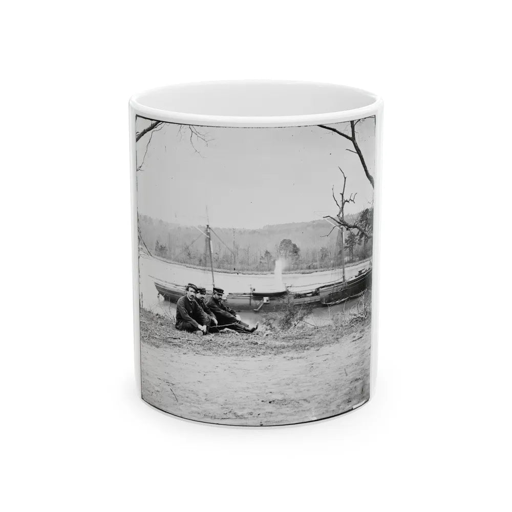 Unknown Location. U.S. Gunboat Kansas (Built In 1863) (U.S. Civil War) White Coffee Mug-11oz-Go Mug Yourself