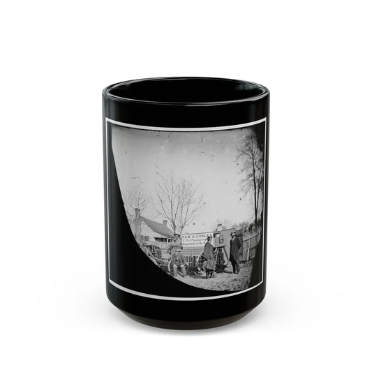 Unknown Location. Wagons And Camera Of Sam A. Cooley, U.S. Photographer, Department Of The South (U.S. Civil War) Black Coffee Mug-15oz-Go Mug Yourself