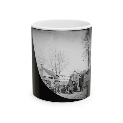 Unknown Location. Wagons And Camera Of Sam A. Cooley, U.S. Photographer, Department Of The South (U.S. Civil War) White Coffee Mug-11oz-Go Mug Yourself