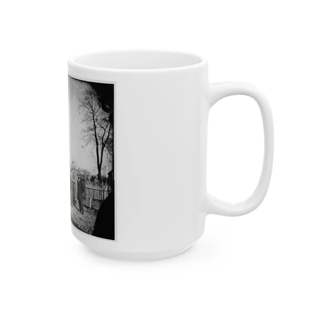 Unknown Location. Wagons And Camera Of Sam A. Cooley, U.S. Photographer, Department Of The South (U.S. Civil War) White Coffee Mug-Go Mug Yourself