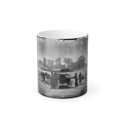Unknown Location. Zouave Ambulance Crew Demonstrating Removal of Wounded Soldiers From the Field; Another View (U.S. Civil War) Color Changing Coffee Mug 11oz-11oz-Go Mug Yourself