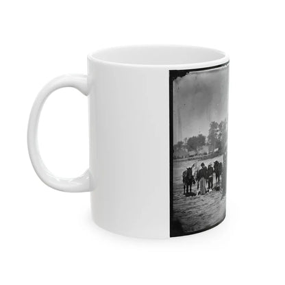 Unknown Location. Zouave Ambulance Crew Demonstrating Removal Of Wounded Soldiers From The Field; Another View (U.S. Civil War) White Coffee Mug-Go Mug Yourself