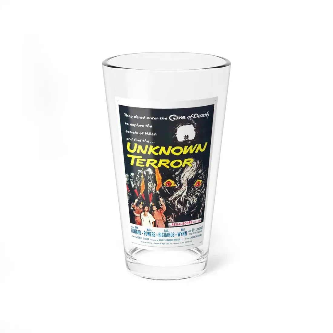 UNKNOWN TERROR 1957 Movie Poster - Pint Glass 16oz 16oz - Go Mug Yourself