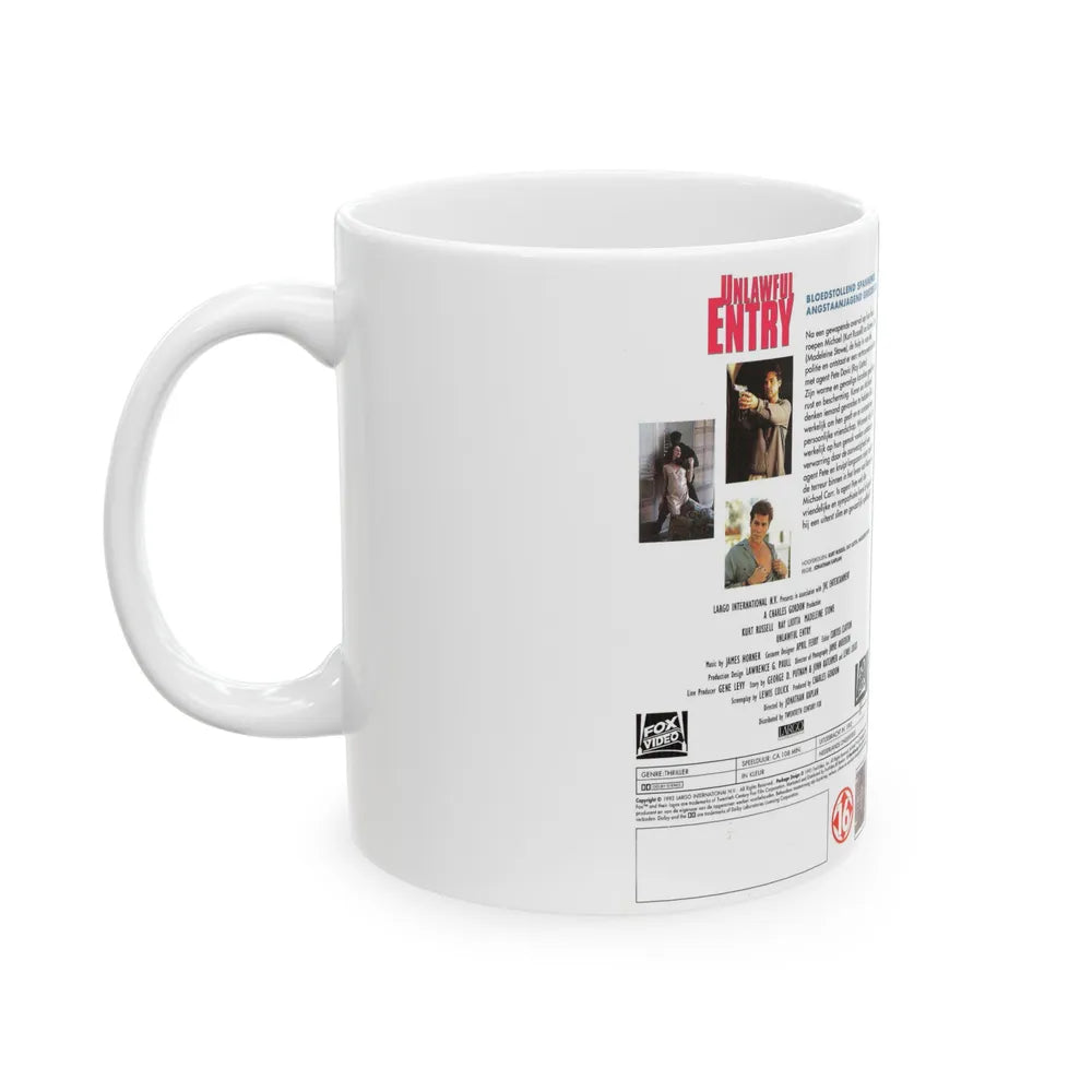 UNLAWFUL ENTRY (VHS COVER) - White Coffee Mug-Go Mug Yourself