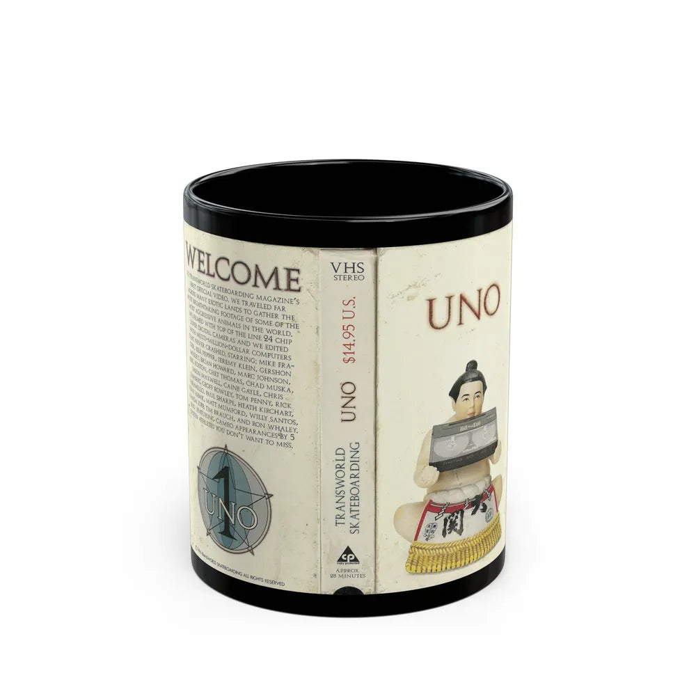 UNO (VHS COVER) - Black Coffee Mug-11oz-Go Mug Yourself