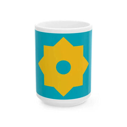 Unofficial flag of Kazakhstan 1990s (Kazakhstan) White Coffee Mug 15oz - Go Mug Yourself