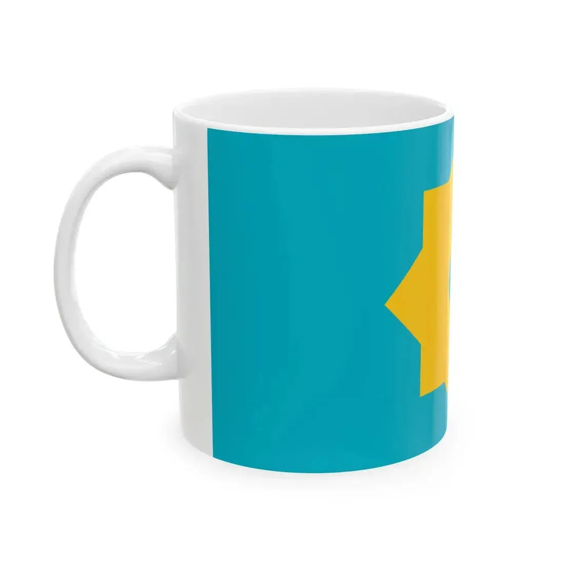Unofficial flag of Kazakhstan 1990s (Kazakhstan) White Coffee Mug - Go Mug Yourself