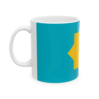 Unofficial flag of Kazakhstan 1990s (Kazakhstan) White Coffee Mug - Go Mug Yourself