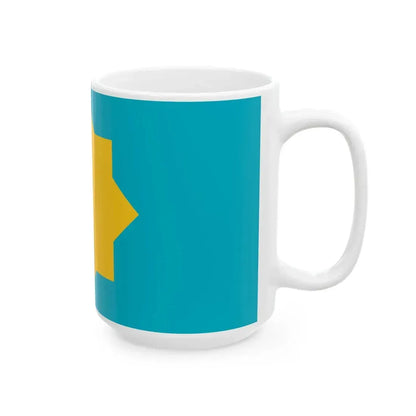 Unofficial Flag of Kazakhstan (Kazakhstan) White Coffee Mug - Go Mug Yourself