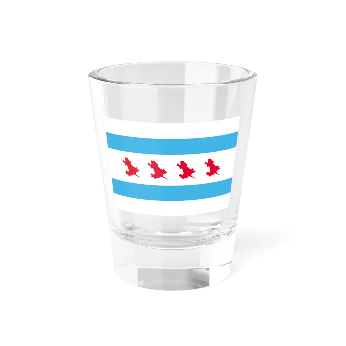 Unofficial Flag of the Chicago Rat Hole (United States) Shot Glass 1.5oz 1.5oz - Go Mug Yourself