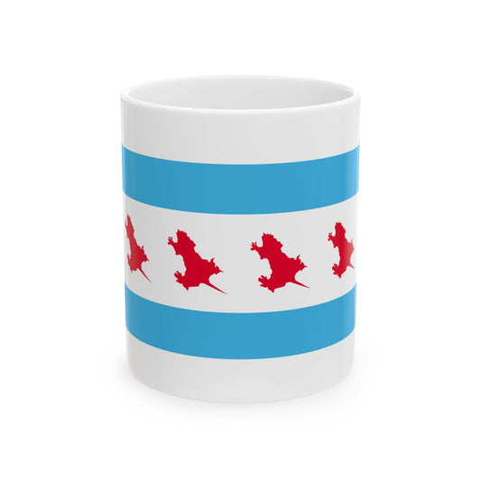 Unofficial Flag of the Chicago Rat Hole (United States) White Coffee Mug-11oz-Go Mug Yourself