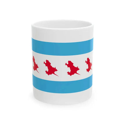 Unofficial Flag of the Chicago Rat Hole (United States) White Coffee Mug 11oz - Go Mug Yourself