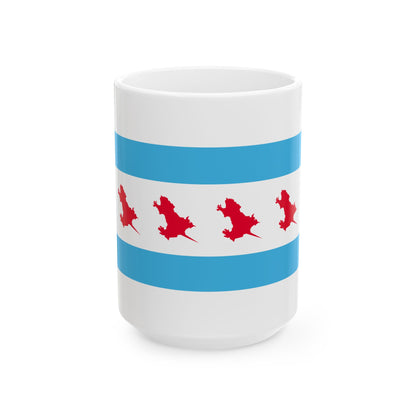 Unofficial Flag of the Chicago Rat Hole (United States) White Coffee Mug-15oz-Go Mug Yourself