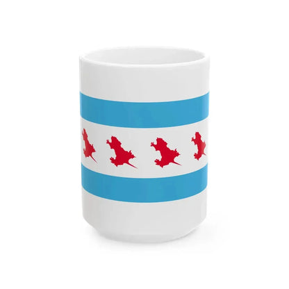 Unofficial Flag of the Chicago Rat Hole (United States) White Coffee Mug 15oz - Go Mug Yourself