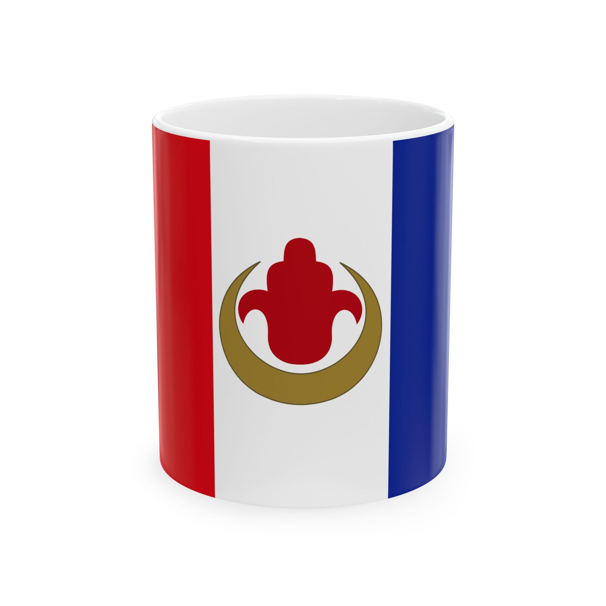 Unofficial Harki flag with Fatimas hand reverse (France) White Coffee Mug-11oz-Go Mug Yourself
