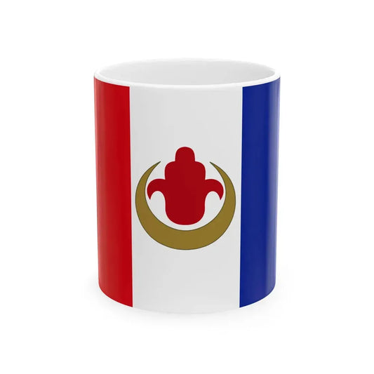 Unofficial Harki flag with Fatimas hand reverse (France) White Coffee Mug 11oz - Go Mug Yourself