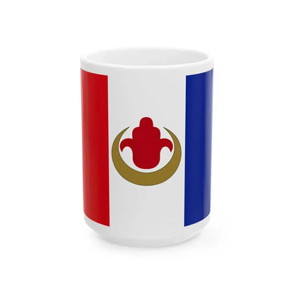 Unofficial Harki flag with Fatimas hand reverse (France) White Coffee Mug 15oz - Go Mug Yourself