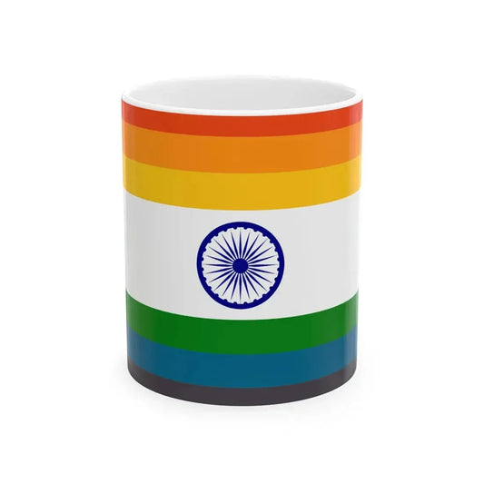 Unofficial Pride flag India (India) White Coffee Mug 11oz - Go Mug Yourself