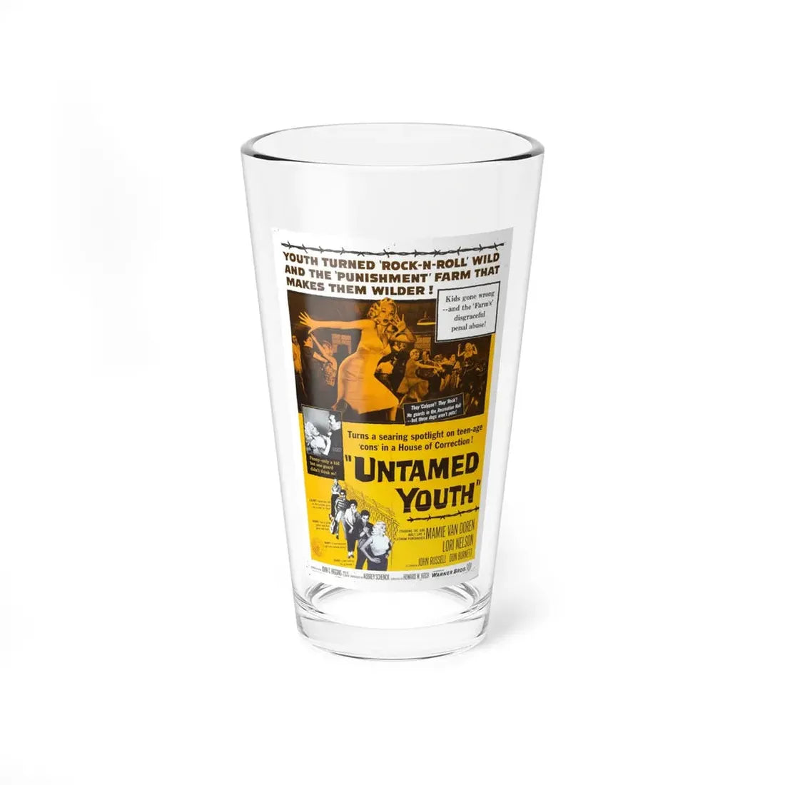 UNTAMED YOUTH 1957 Movie Poster - Pint Glass 16oz 16oz - Go Mug Yourself