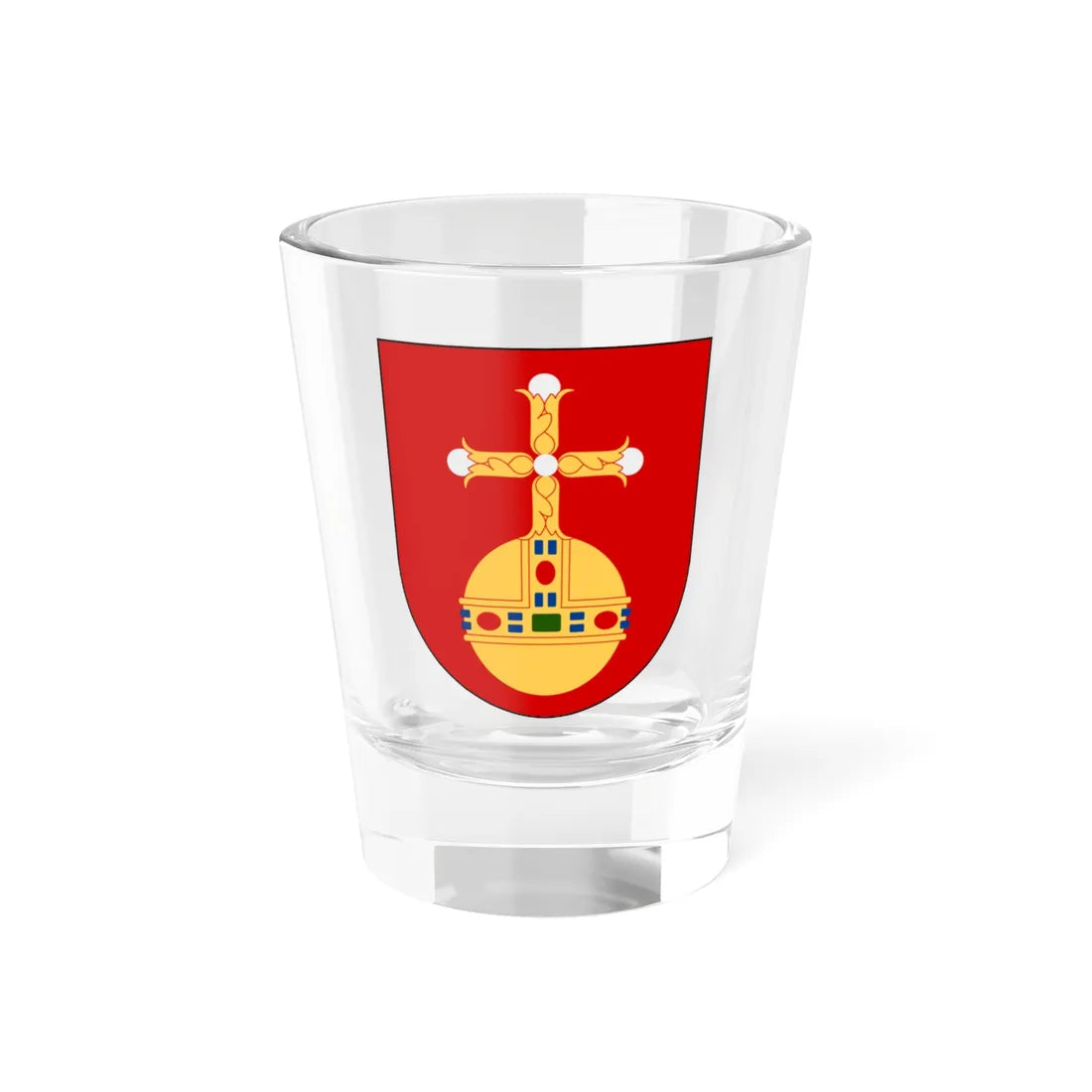 Uppland vapen (Sweden) (Coat of Arms) Shot Glass 1.5oz 1.5oz - Go Mug Yourself