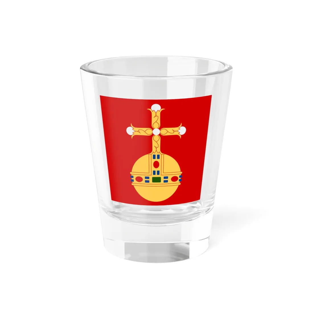 Uppsala lan vapenflagga (Sweden) Shot Glass 1.5oz 1.5oz - Go Mug Yourself