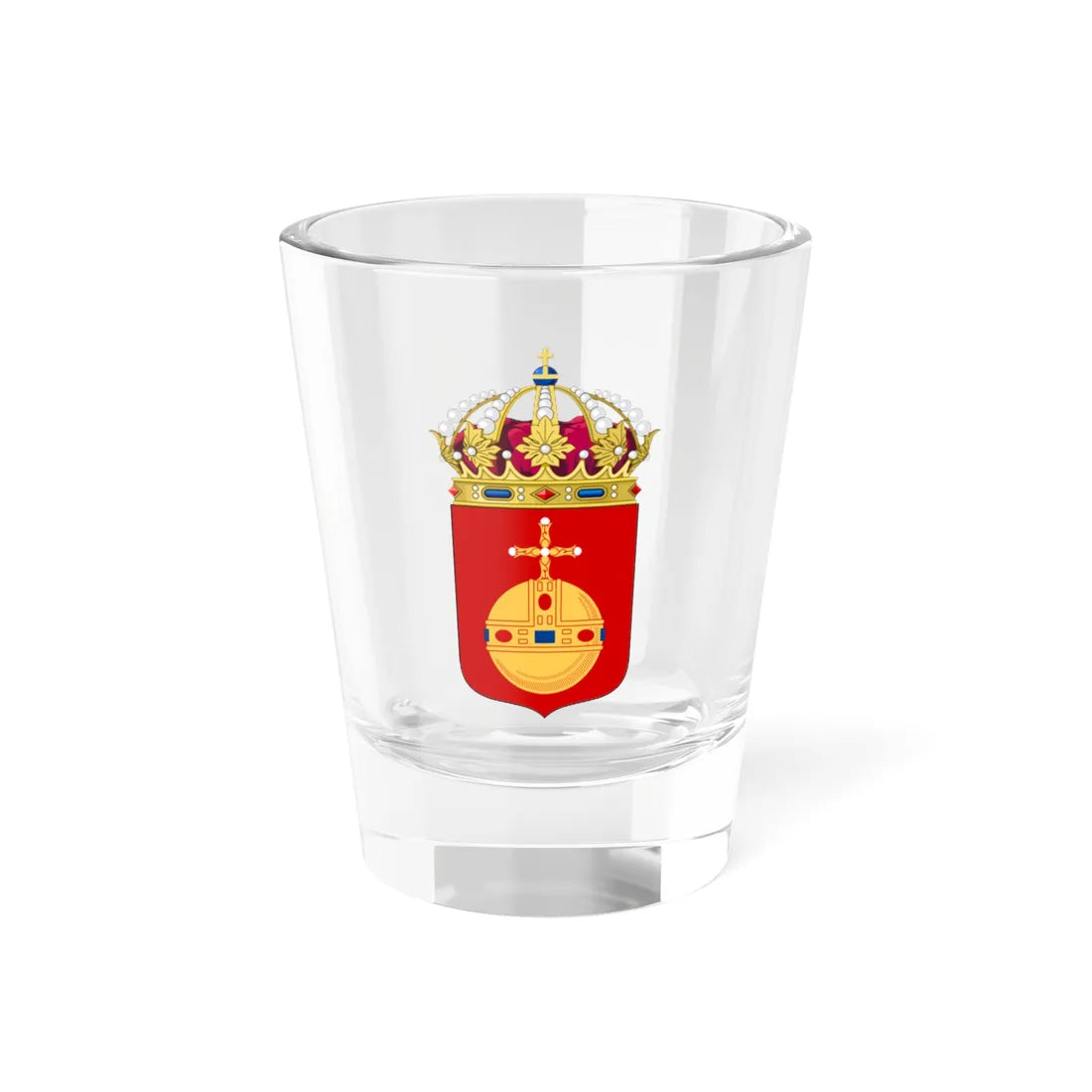 Uppsalas läns vapen (Sweden) (Coat of Arms) Shot Glass 1.5oz 1.5oz - Go Mug Yourself