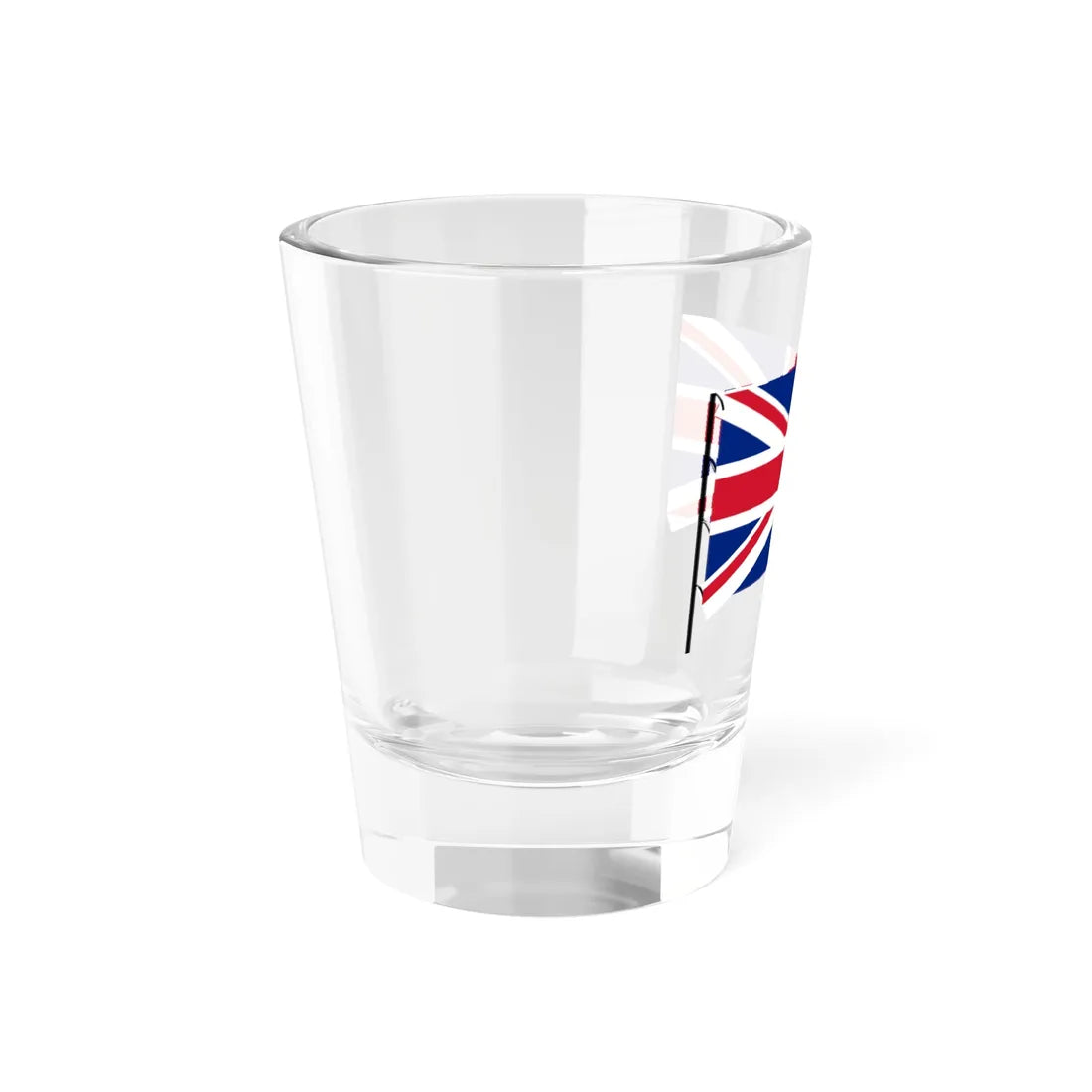 Upside down Union Flag on staff hoist left (United Kingdom) Shot Glass 1.5oz - Go Mug Yourself